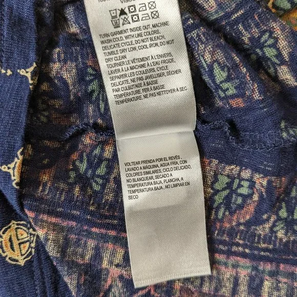 LUCKY BRAND Women's Cap Sleeves Top Blouse  Size XS  Multi Color Print - Picture 5 of 5